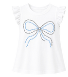 Broncos Bow Ruffle Sleeve Tee