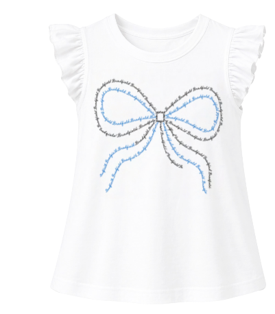 Broncos Bow Ruffle Sleeve Tee
